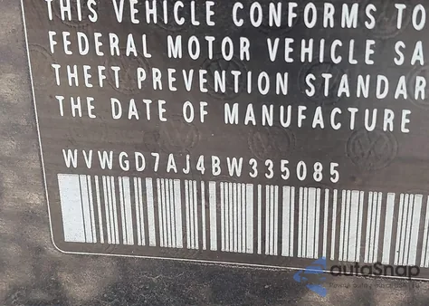 2011 Volkswagen Gti 4-Door из США, поврежденный, VIN WVWGD7AJ4BW335085